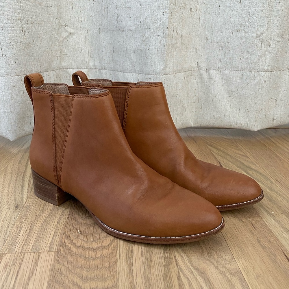 Madewell Cognac Chelsea Leather Boots
